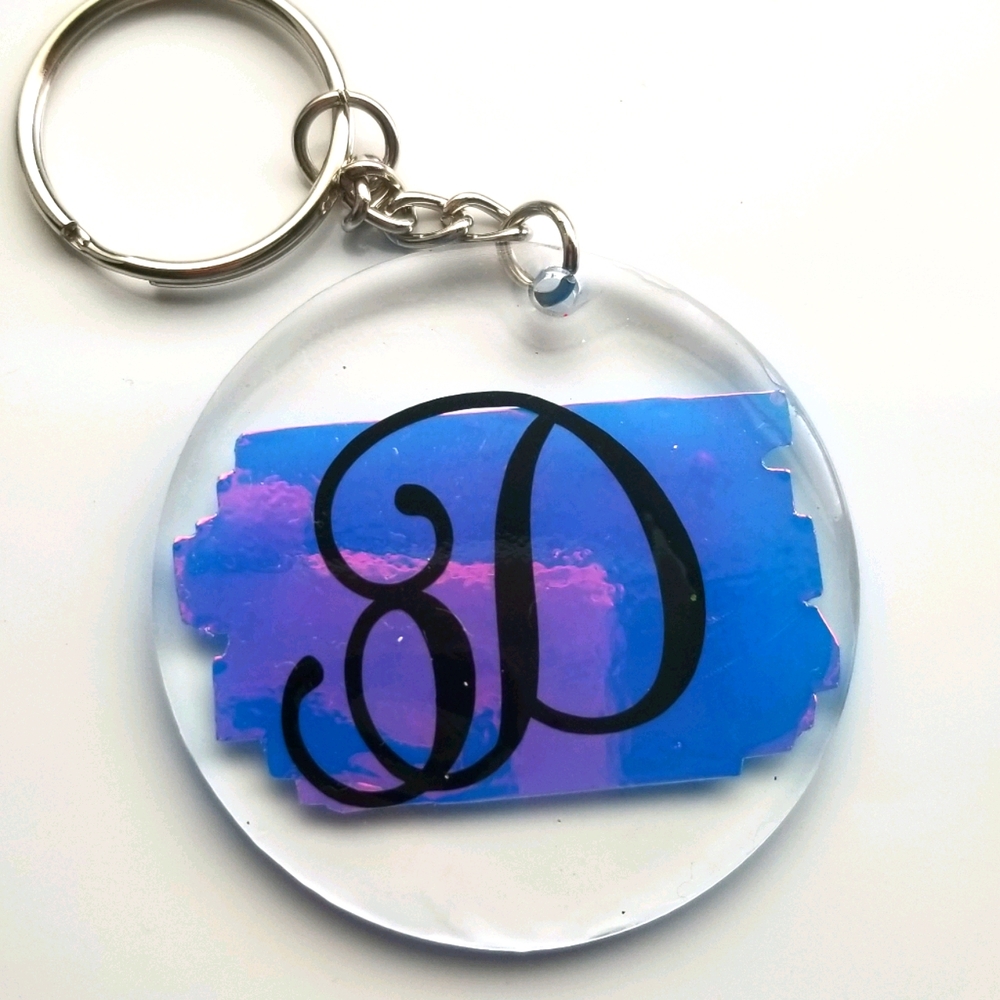 Acrylic Initial keychain. Made to order